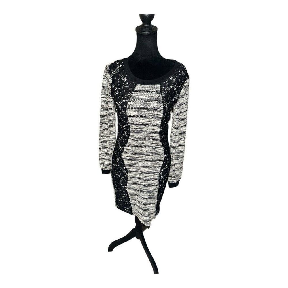 THREE PINK HEARTS Women Black Casual Dress M